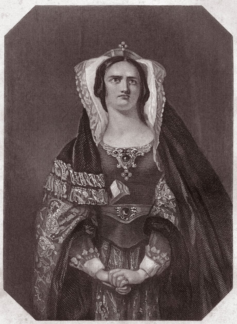 Lady Macbeth (Macbeth) in - "Galeria das Mulheres de Shakespeare, coleção de quarenta e cinco retratos sérios de artistas do início de Londres, enriquecidos por avisos críticos e literários" cerca de 1838 - da "Galeria das Mulheres de Shakespeare, coleção  de English School