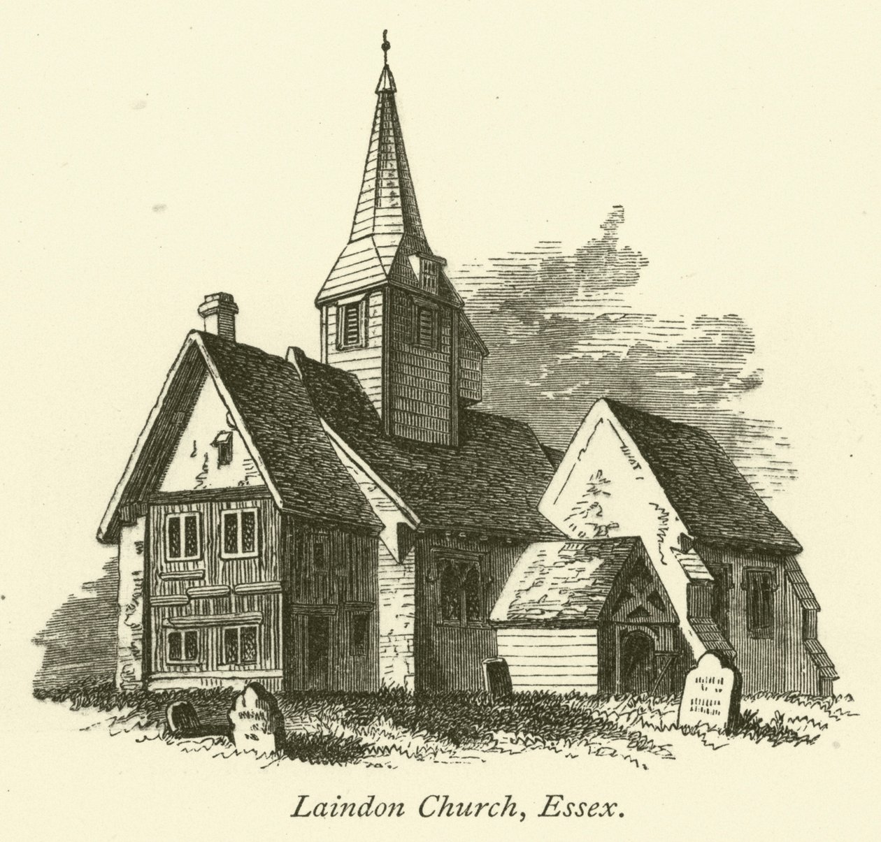 Igreja de Laindon, Essex (gravura) de English School