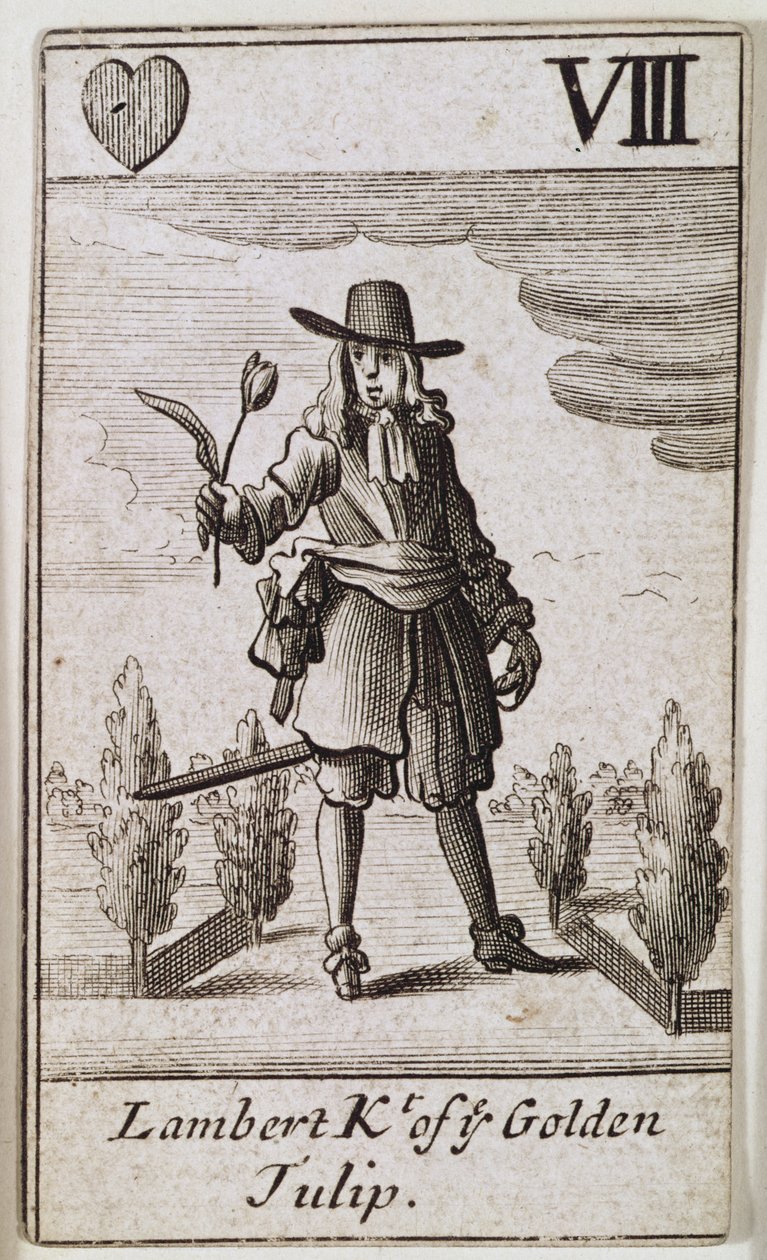 Lambert Simnel, Cavaleiro da Tulipa Dourada, de um conjunto de cartas de baralho de English School