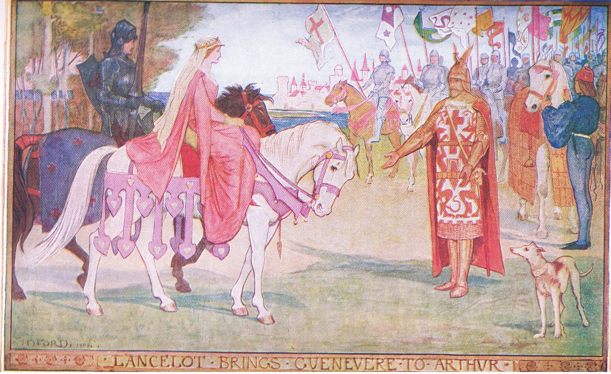 Lancelot traz Guenevere a Arthur, ilustração de 