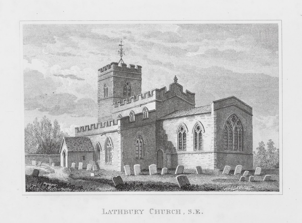 Igreja de Lathbury, Sudeste (gravura) de English School
