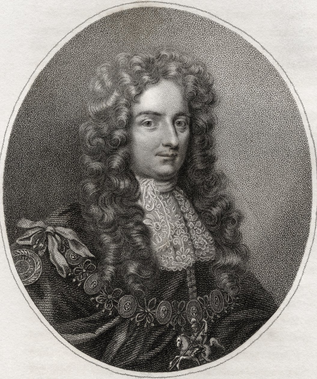 Laurence Hyde, gravado por Bocquet, ilustração de "Um catálogo de autores reais e nobres, volume IV", publicado em 1806 de English School
