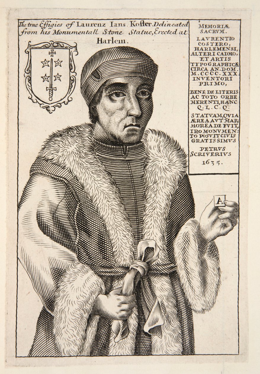 Laurenz Jans Koster, pub. gravura de 1683. de English School