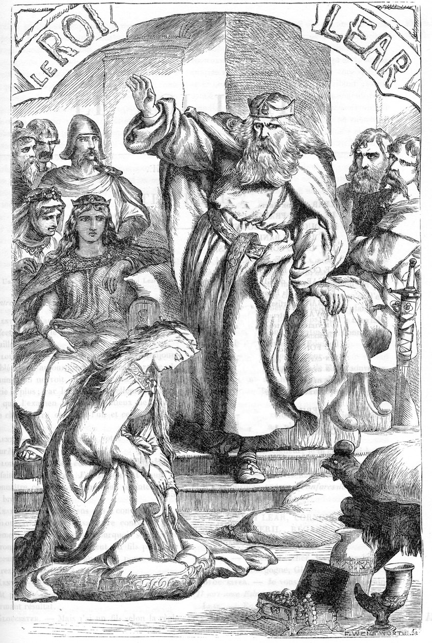 Le Roi Lear - (King Lear) - Ilustração em "Works complete by William Shakespeare" 1866 - As ilustrações e a forma geral desta edição são emprestadas do Shakespeare ilustrado de Cassell, publicado em Londres de English School