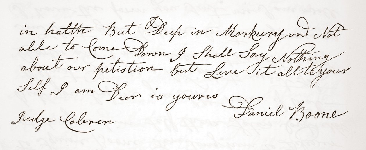 Carta de Daniel Boone ao juiz John Cobren, original de 5 de outubro de 1809 (ver também 619583) de English School