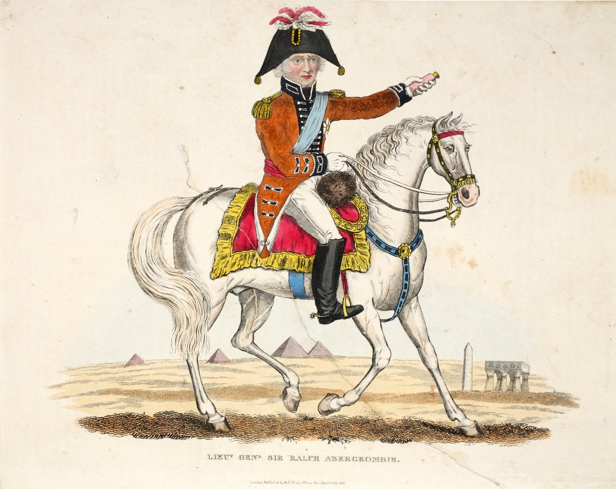 Tenente-general Sir Ralph Abercrombie, pub por Richard Evans, gravado por Romney, ilustração de um relato histórico da batalha de Waterloo por William Mudford, 1816 de English School