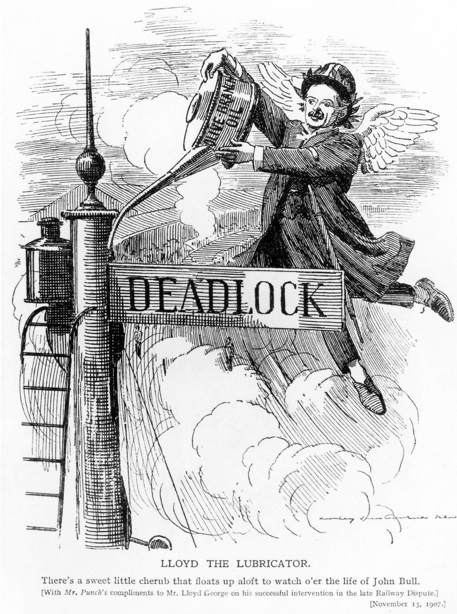 Lloyd the Lubricator, da revista Punch, 13 de novembro de 1907 de English School