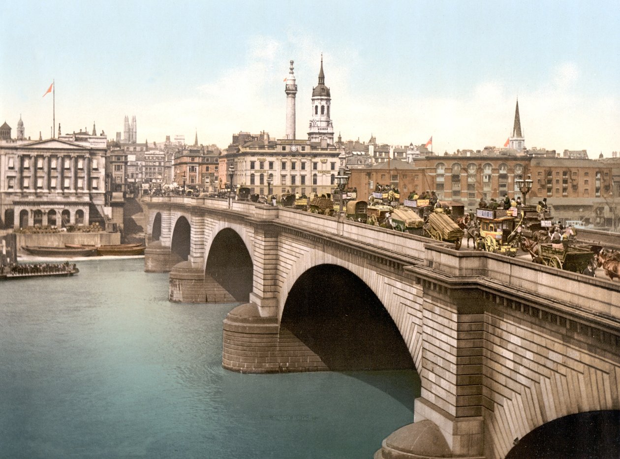 Ponte de Londres (foto colorida à mão) de English School