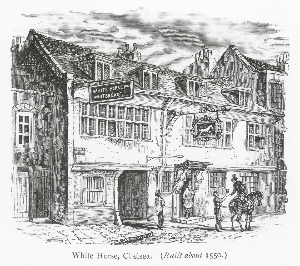 Clubes de Londres: White Horse, Chelsea (gravura) de English School