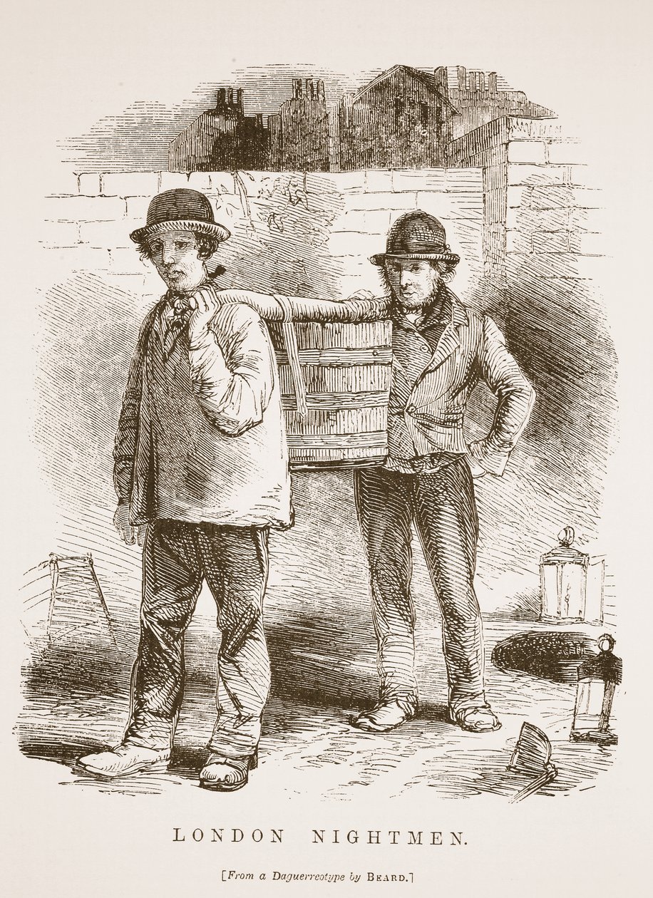 London Nightmen, do daguerreotype por Richard Beard, ilustração do London Work e London Poor por Henry Mayhew, pub. 1862 de English School