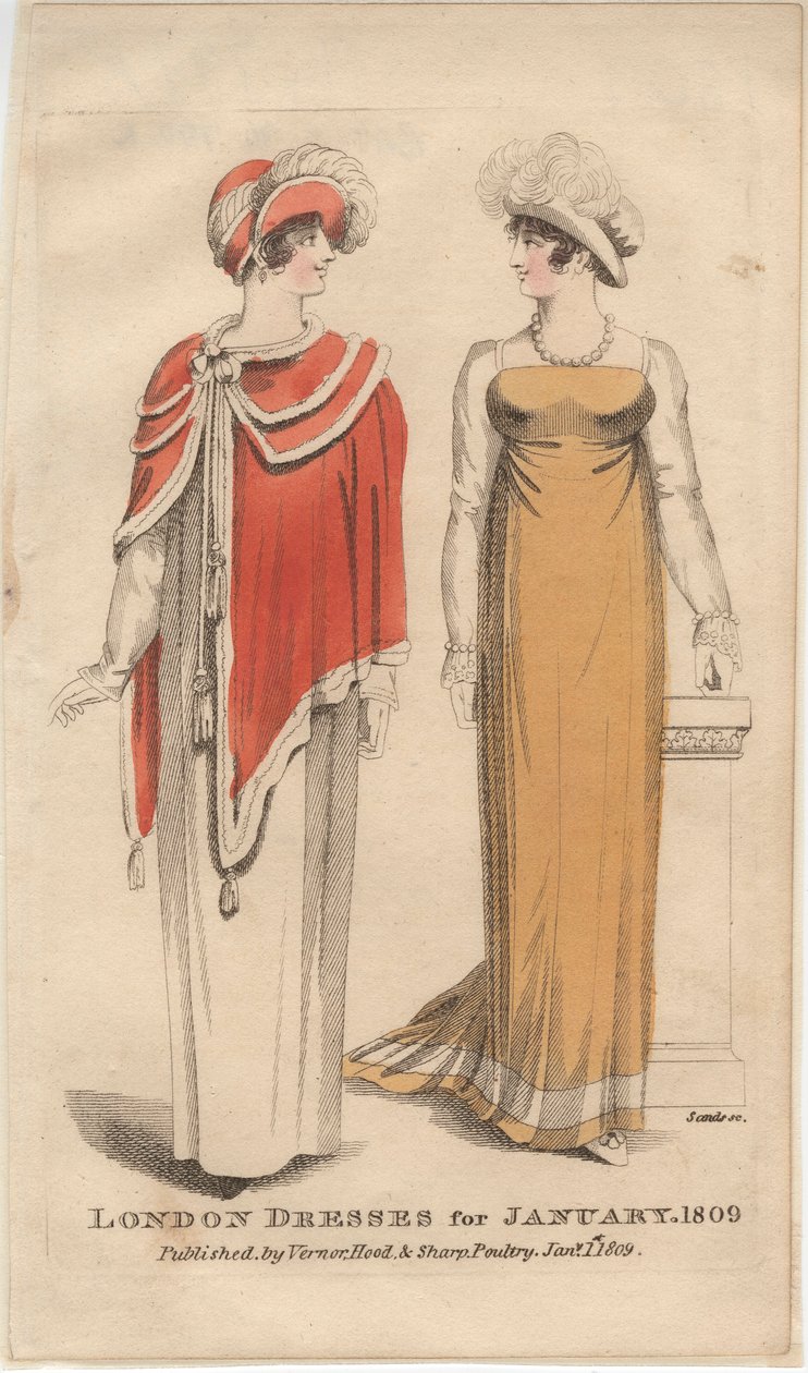 Vestidos de Londres para janeiro de 1809, 1809 de English School