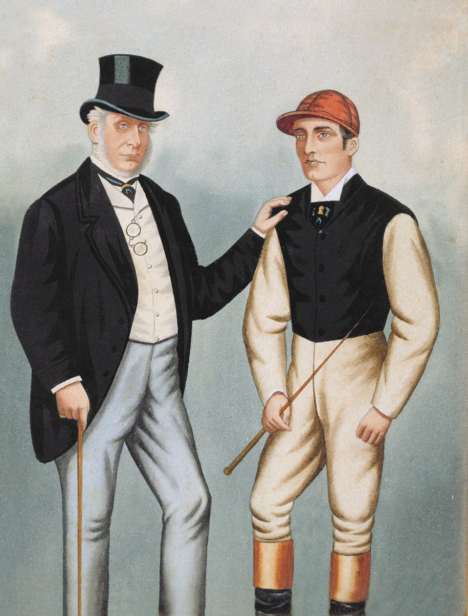 Lord Falmouth e Fred Archer (1857-1886) (wc no papel) de English School
