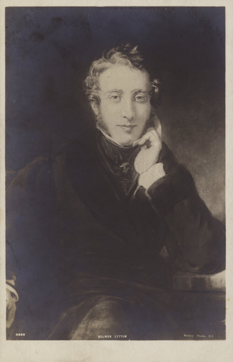 Lord Lytton (1803-1873), político, romancista, poeta e dramaturgo inglês (litografia) de English School