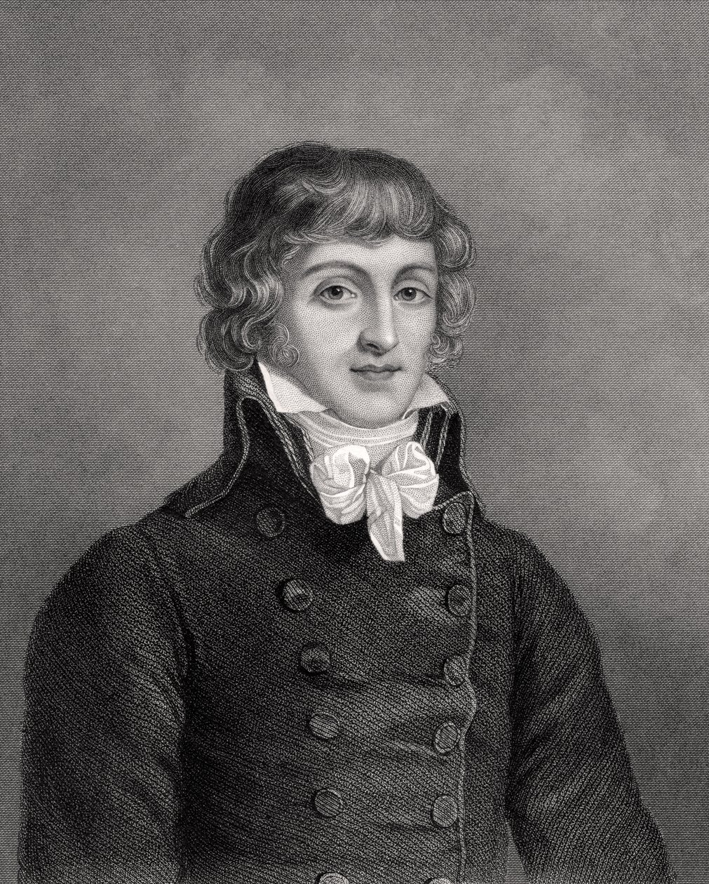 Louis Antonie Leon de Saint-Just, gravado por WH Mote, ilustração de &39;Historical Sketches of Statesmen&39; publicado em Londres, 1843 de English School