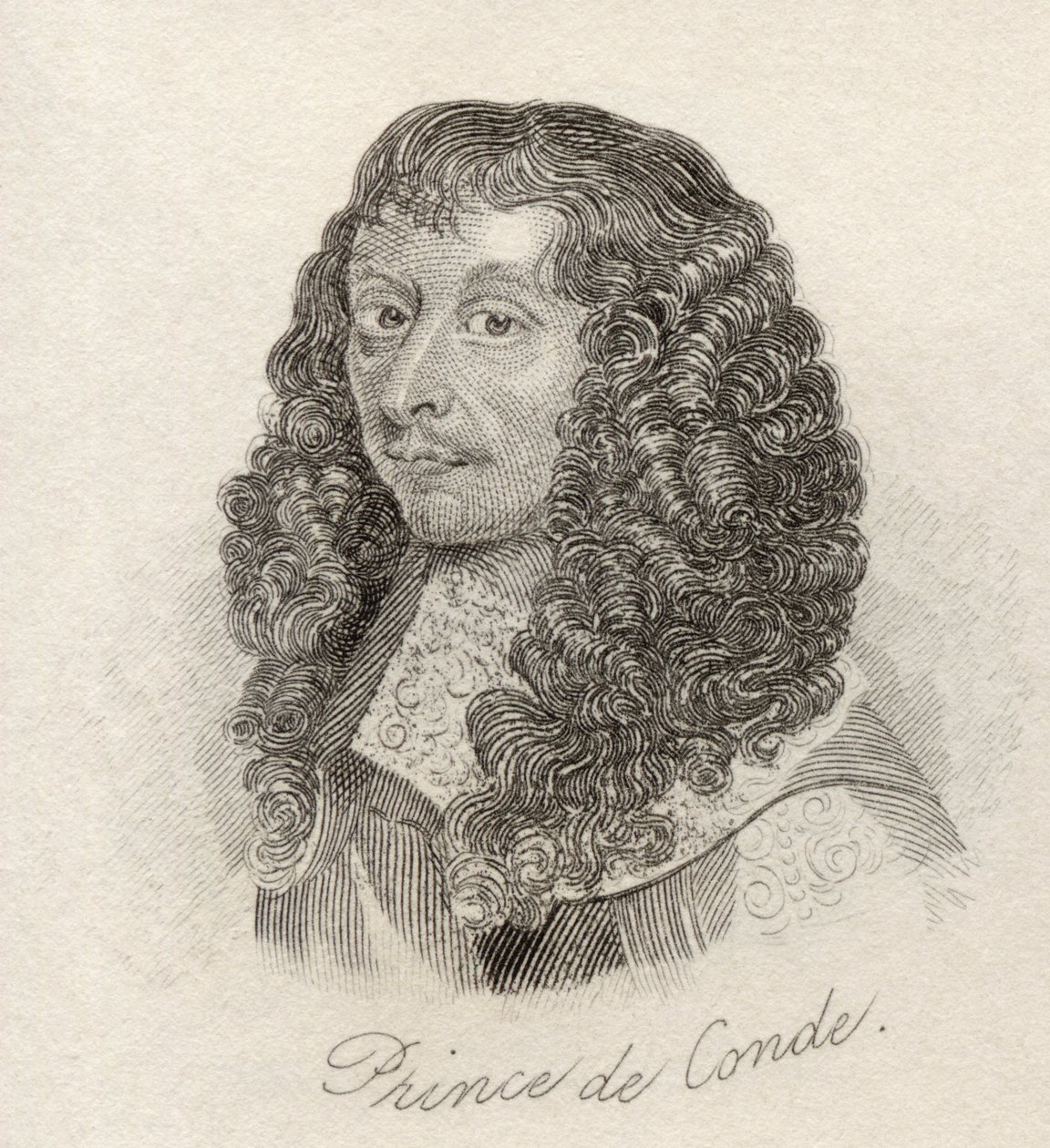 Louis II de Bourbon, Príncipe de Conde, do &39;Crabb&39;s Historical Dictionary&39;, publicado em 1825 de English School