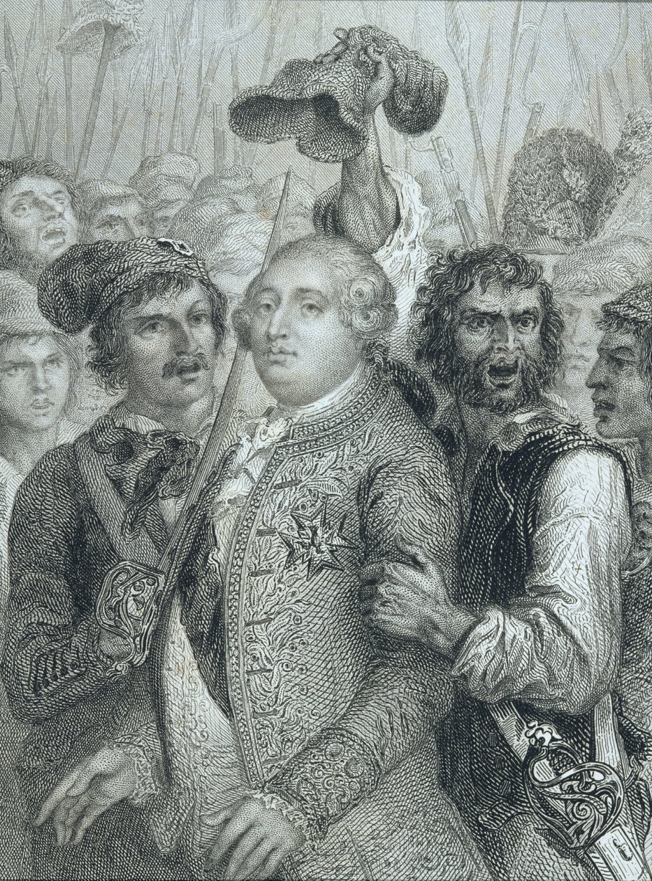 Luís XVI (1754-93), rei da França, levado pelo Povo do Palácio das Tulherias em 20 de junho de 1792 de English School