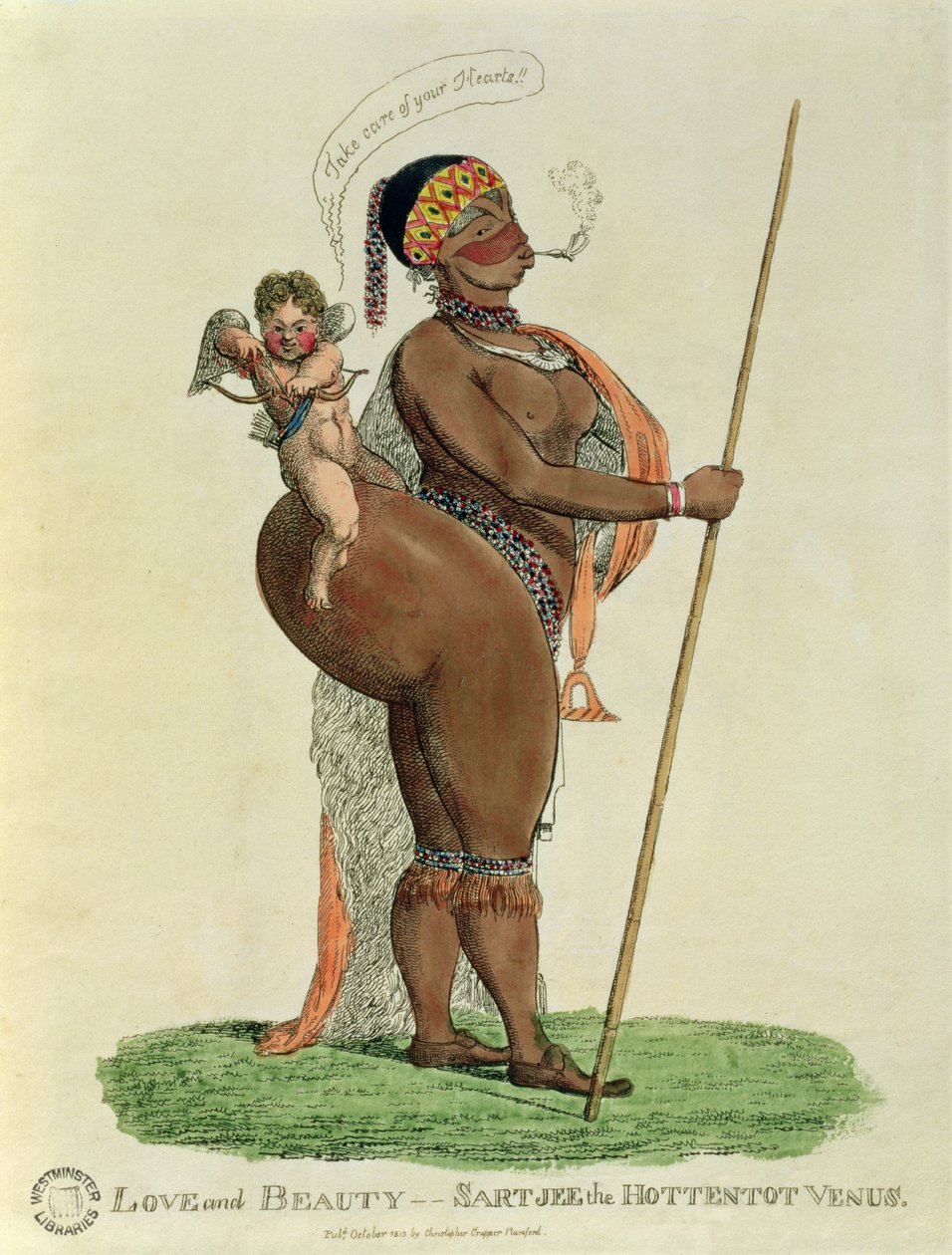Amor e Beleza - Sartjee the Hottentot Venus, 1810 de English School