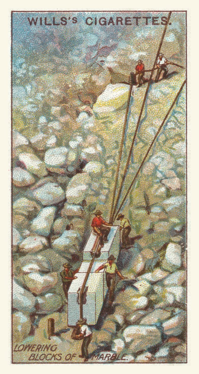 Rebaixamento de blocos de mármore (cromolitho) de English School