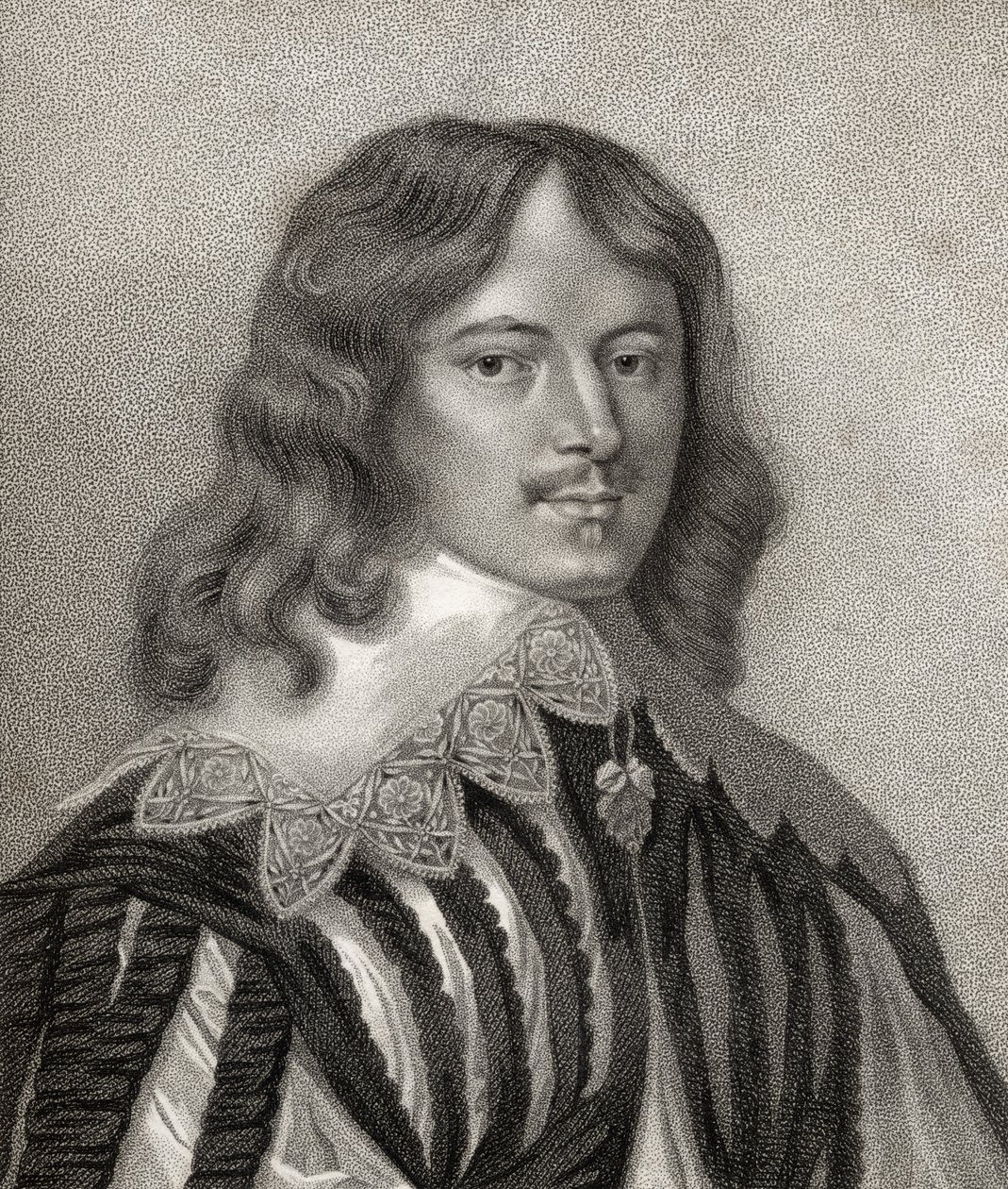 Lucius Cary, gravado por Bocquet, ilustração de &39;Um catálogo de autores reais e nobres, volume V&39;, publicado em 1806 (lito) de English School