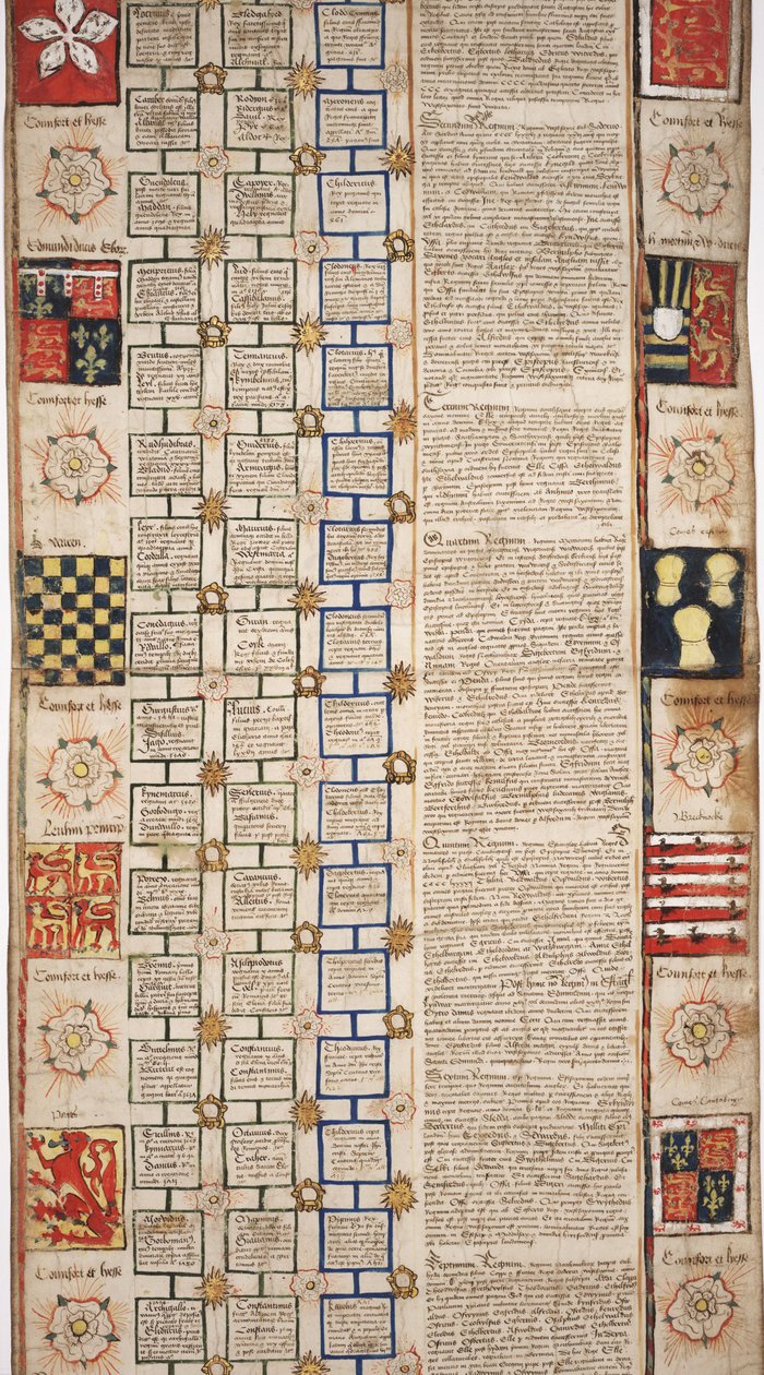 MS Lewis E 201 seção 3, Crônica da História do Mundo desde a Criação até Woden, com uma Genealogia de Eduardo IV, c.1461 de English School