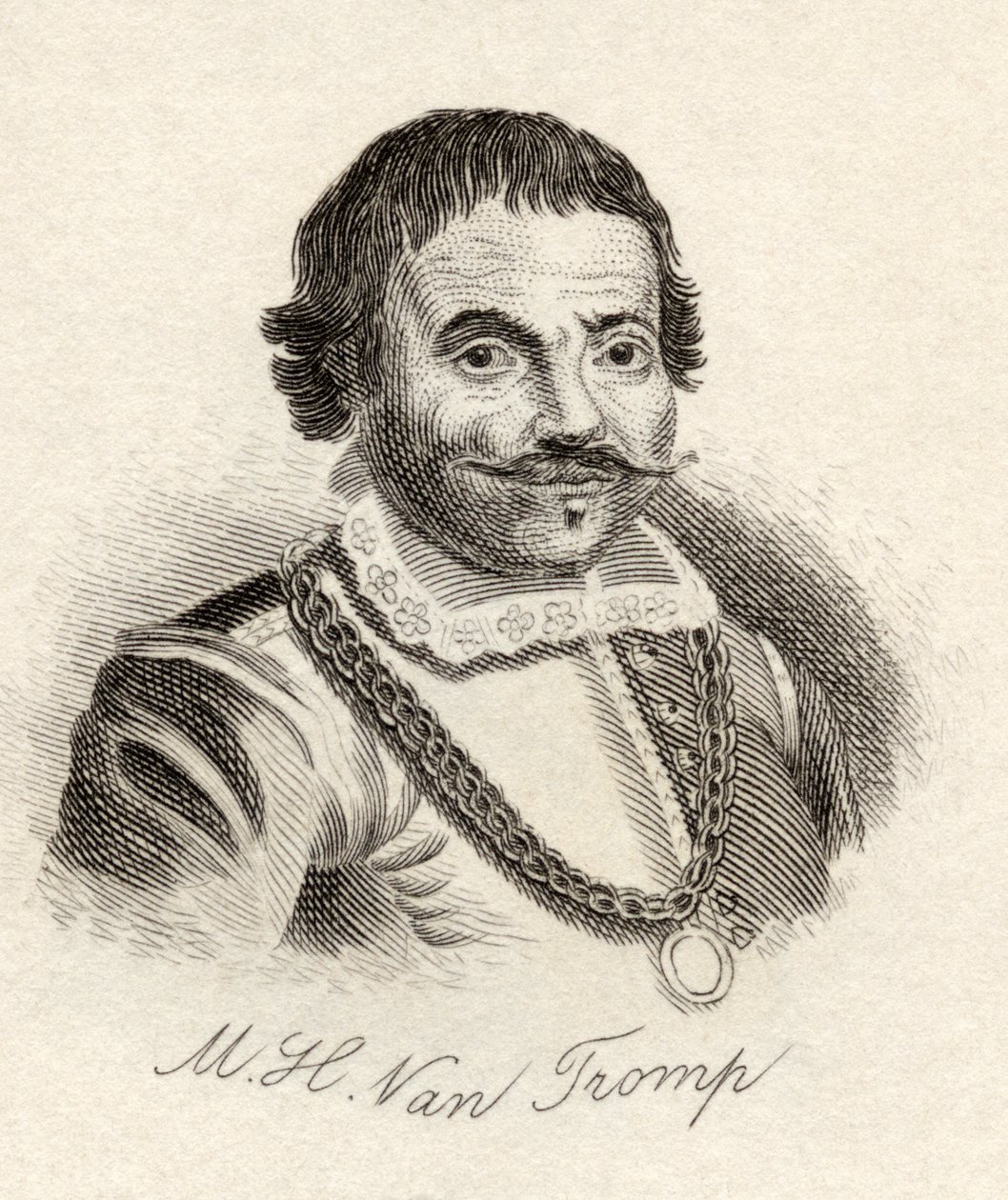 Maarten Harpertszoon Tromp, do &39;Crabb&39;s Historical Dictionary&39;, publicado em 1825 de English School