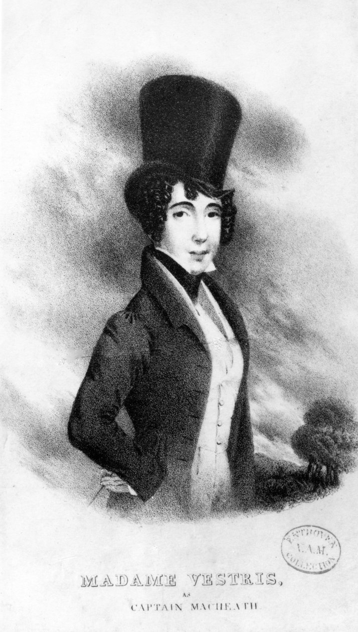 Madame Vestris como capitão MacHeath, 1833 de English School