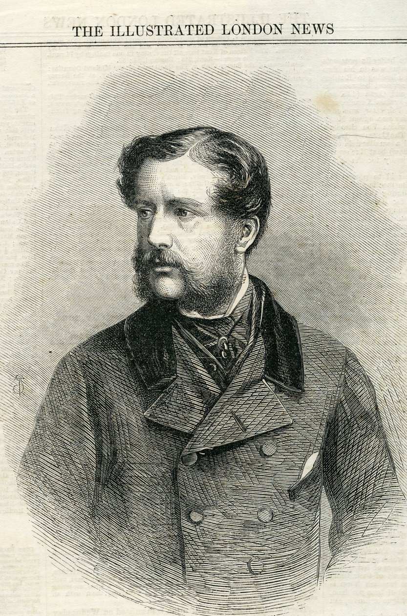 Major Charles Nasmyth (1825-61) de The London News ilustrado 13 de julho de 1861 de English School