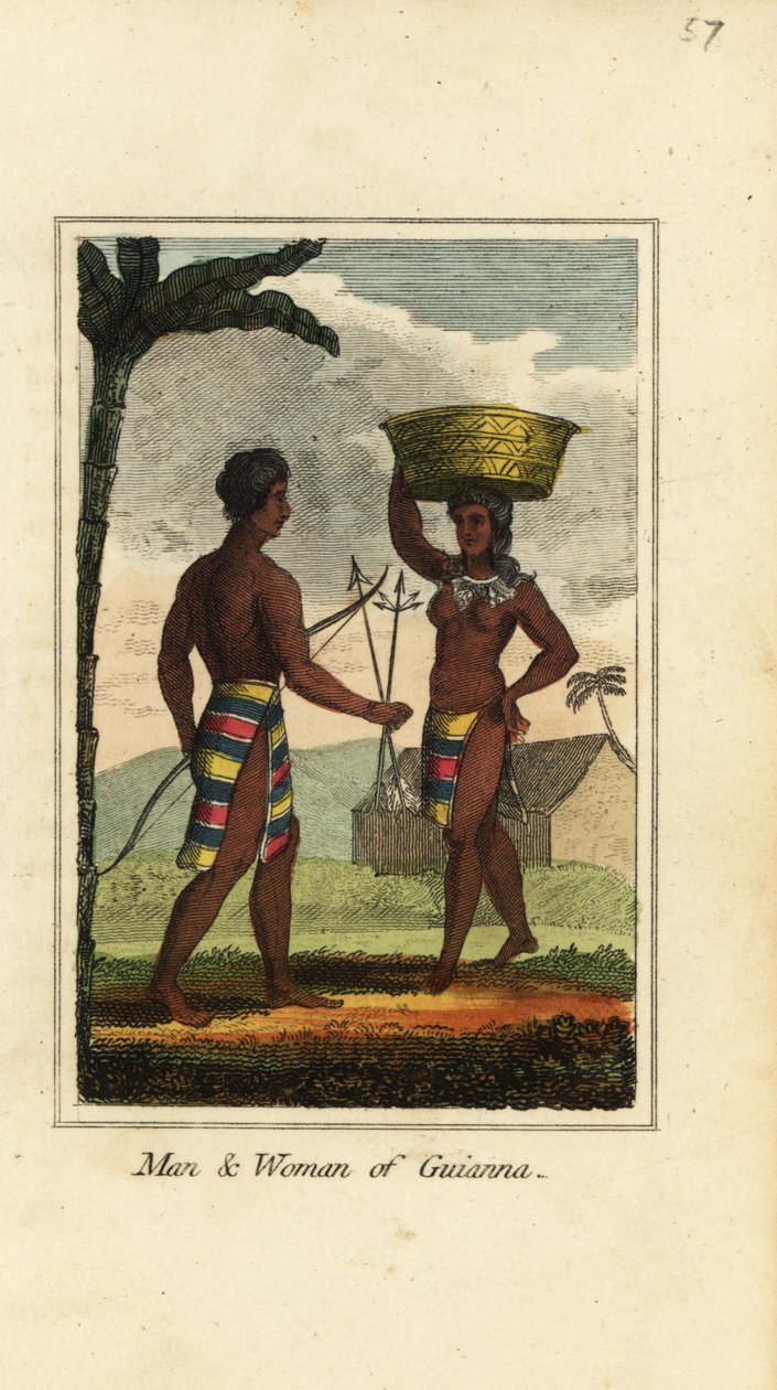 Homem e mulher da Guiana ou Guiana, América do Sul de English School