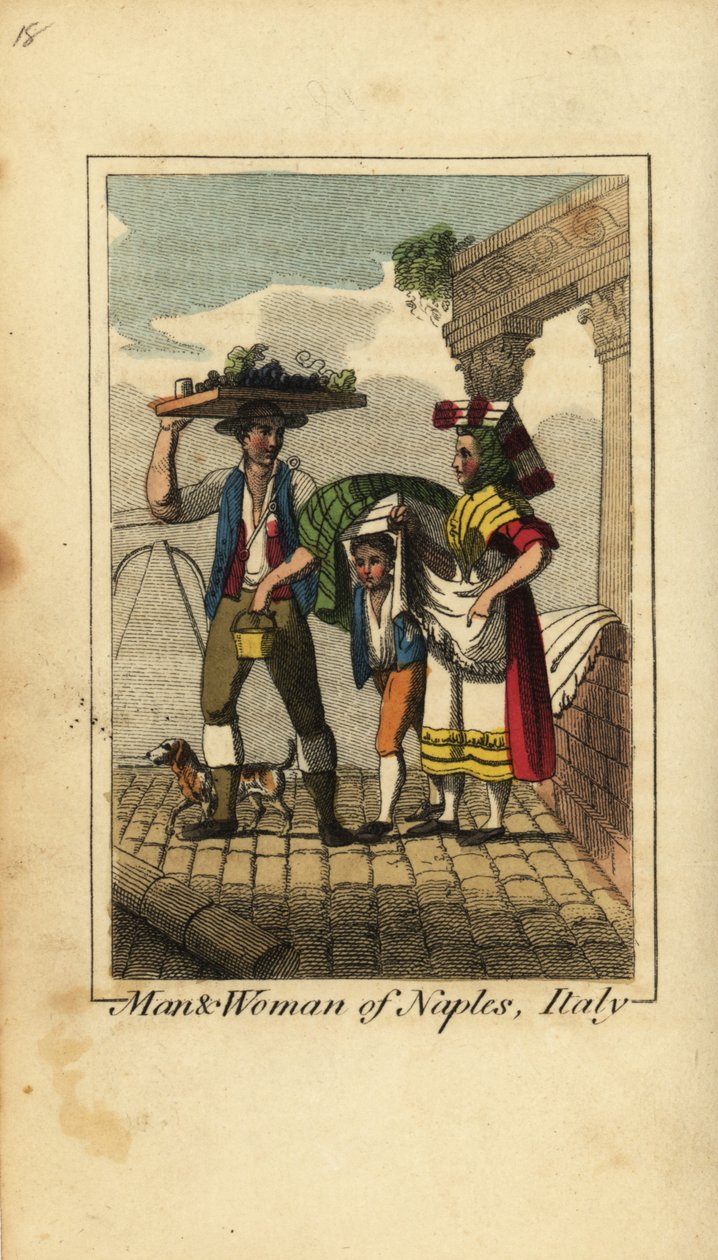 Homem e mulher de Nápoles, Itália de English School