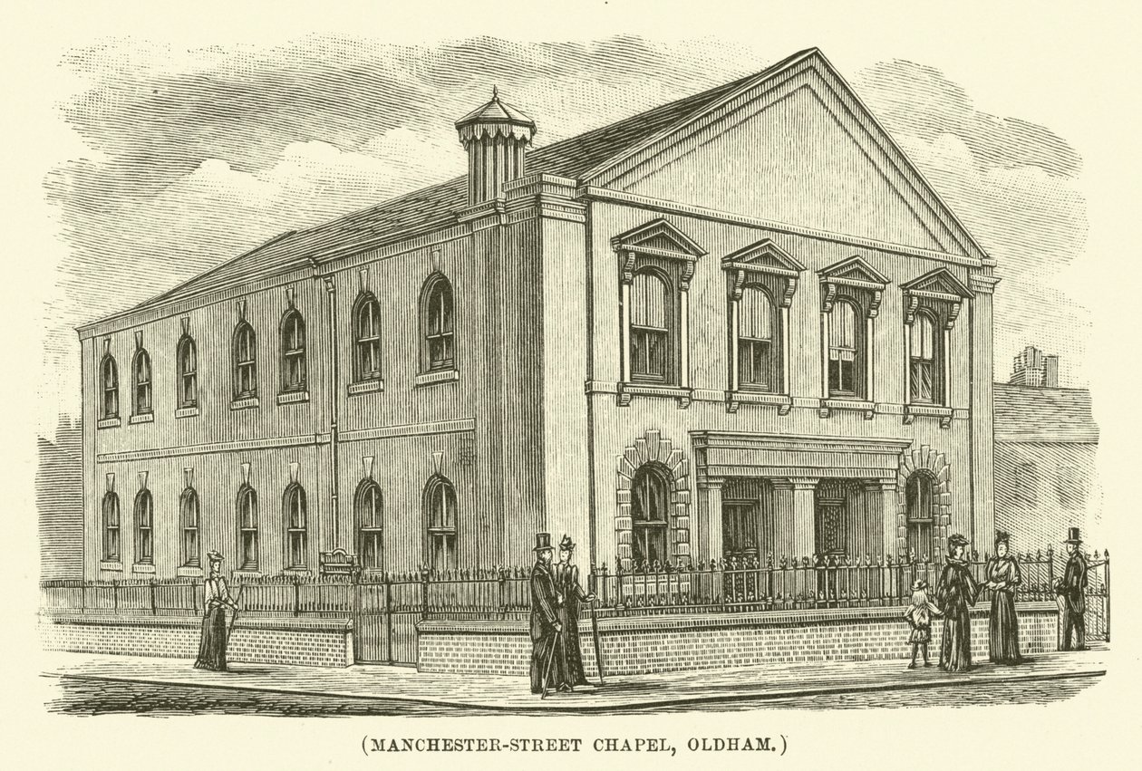 Capela de Manchester-Street, Oldham (gravura) de English School