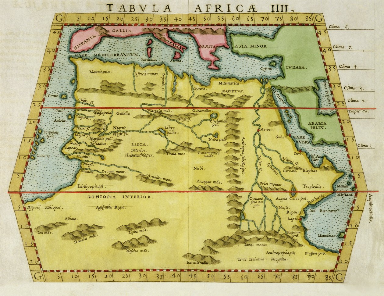 Mapa, norte, áfrica, c.1580s de English School