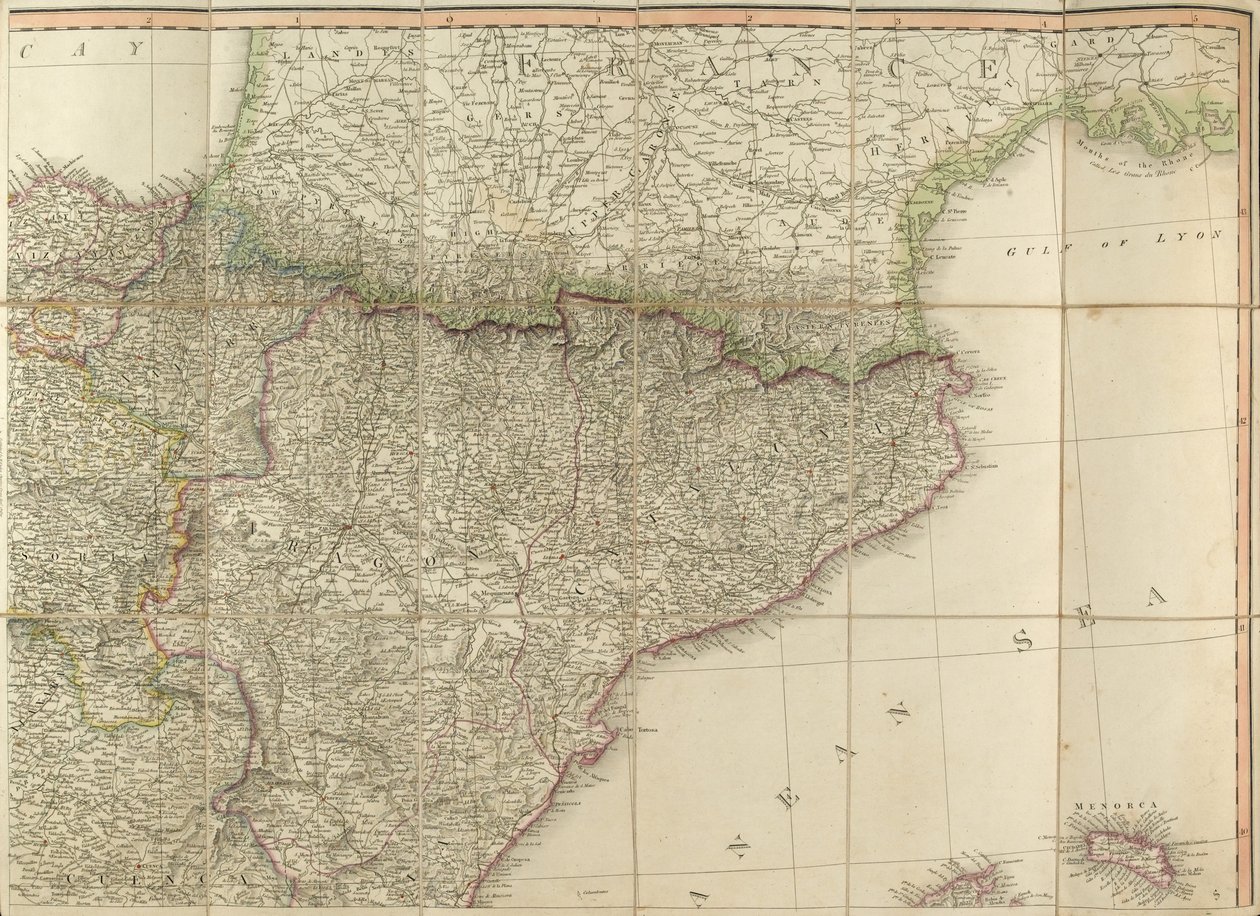 O mapa de Espanha foi usado pelo Duque de Wellington. de English School
