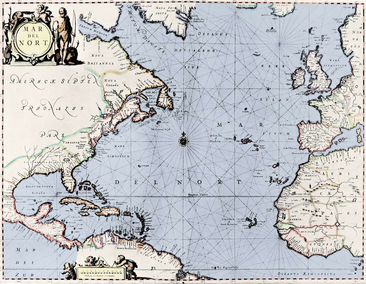 Mapa do Atlântico Norte, de "Jannson