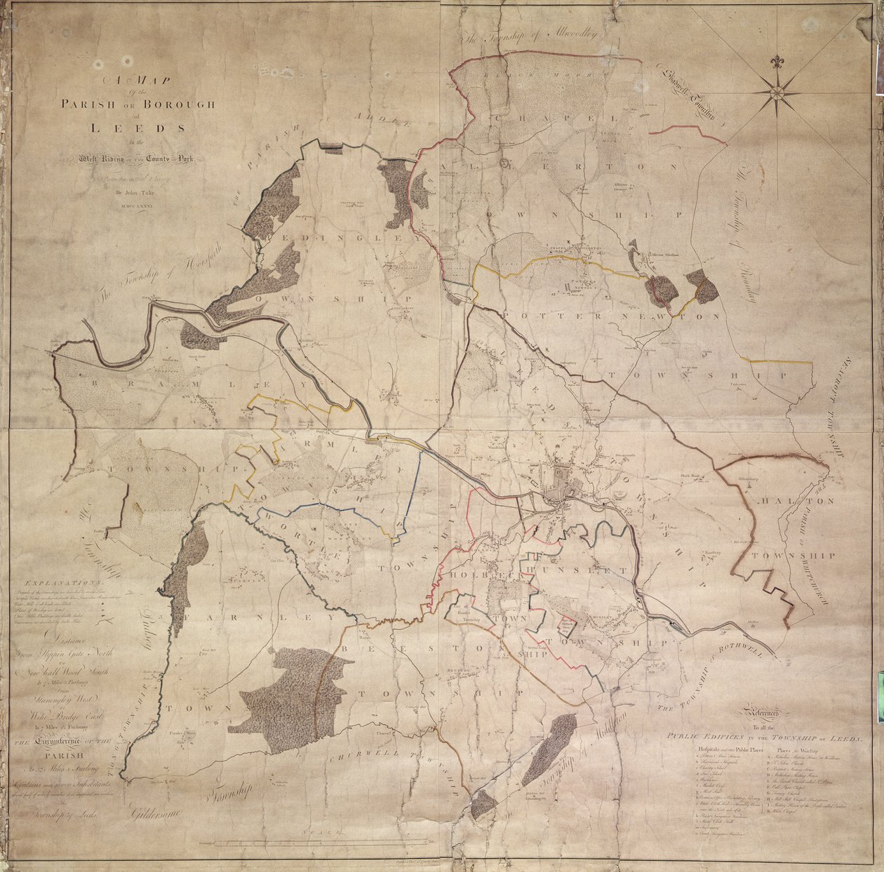 Mapa da freguesia ou concelho de Leeds de English School