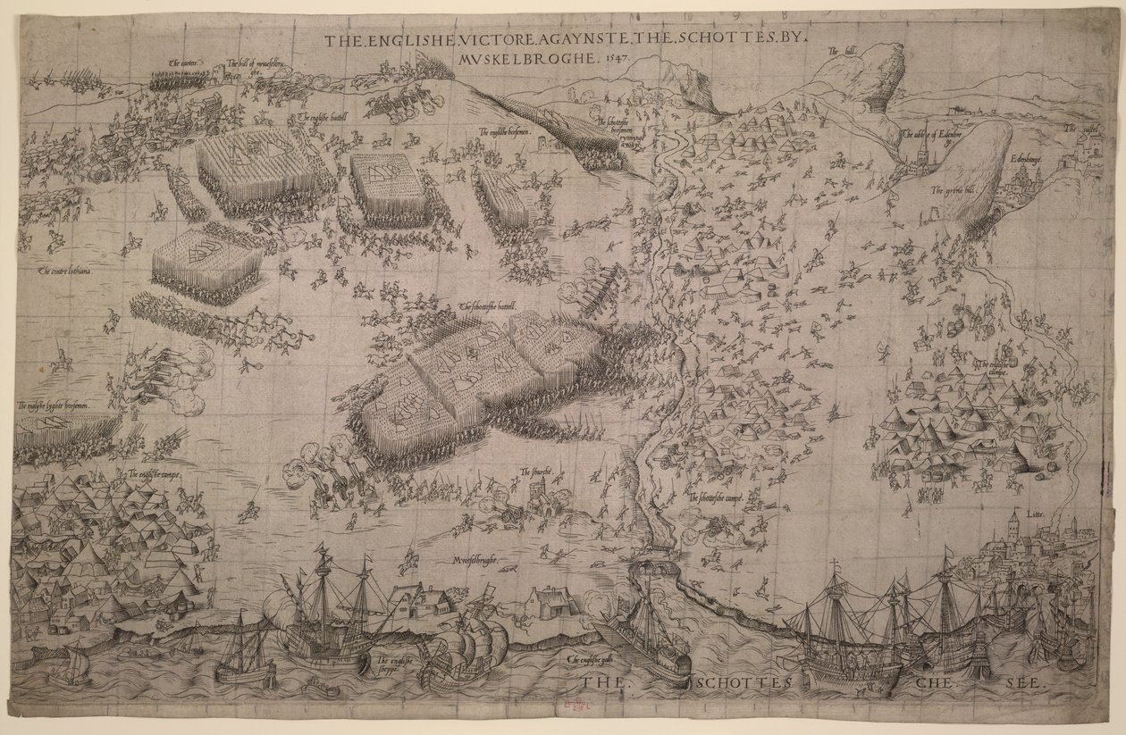 Maps.C.C.5.a.409 The Battle of Pinkie, c.1547-48 (gravura) de English School