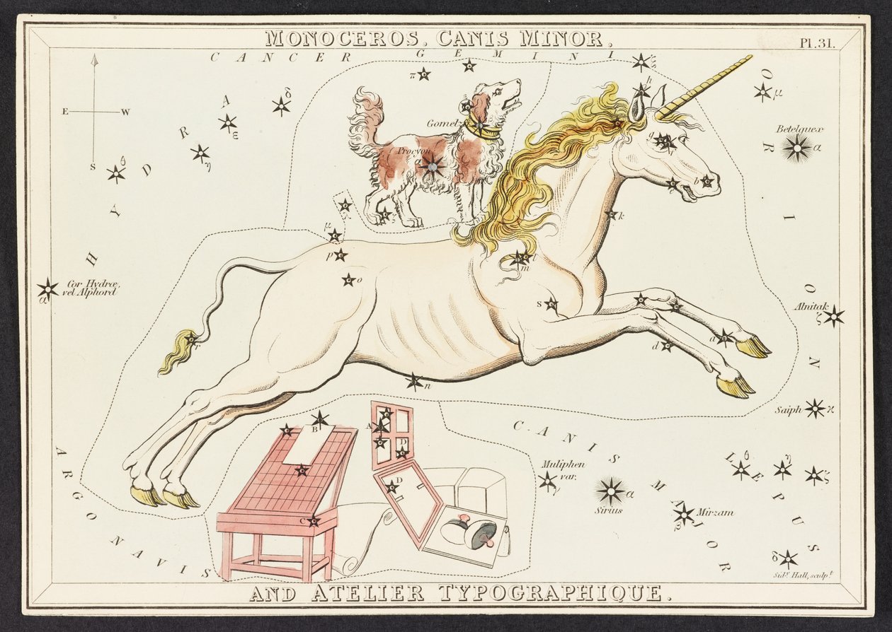 Mapas C.44.A.42 Monoceros. Canis Minor. E Atelier Typographique, do 