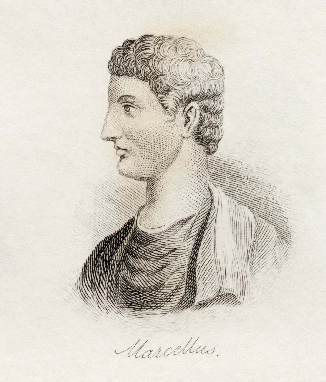 Marcus Claudius Marcellus, do &39;Crabb&39;s Historical Dictionary&39;, publicado em 1825 de English School