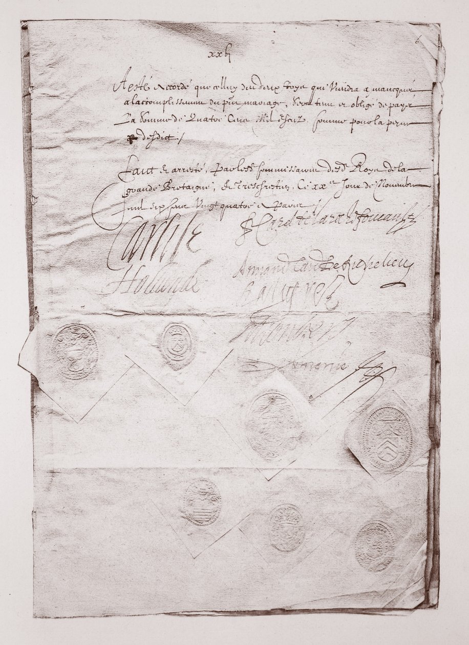 Contrato de casamento de Charles I de English School