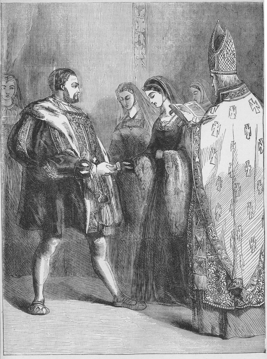 Casamento de Henrique VIII e Catarina Parr (impressão) de English School