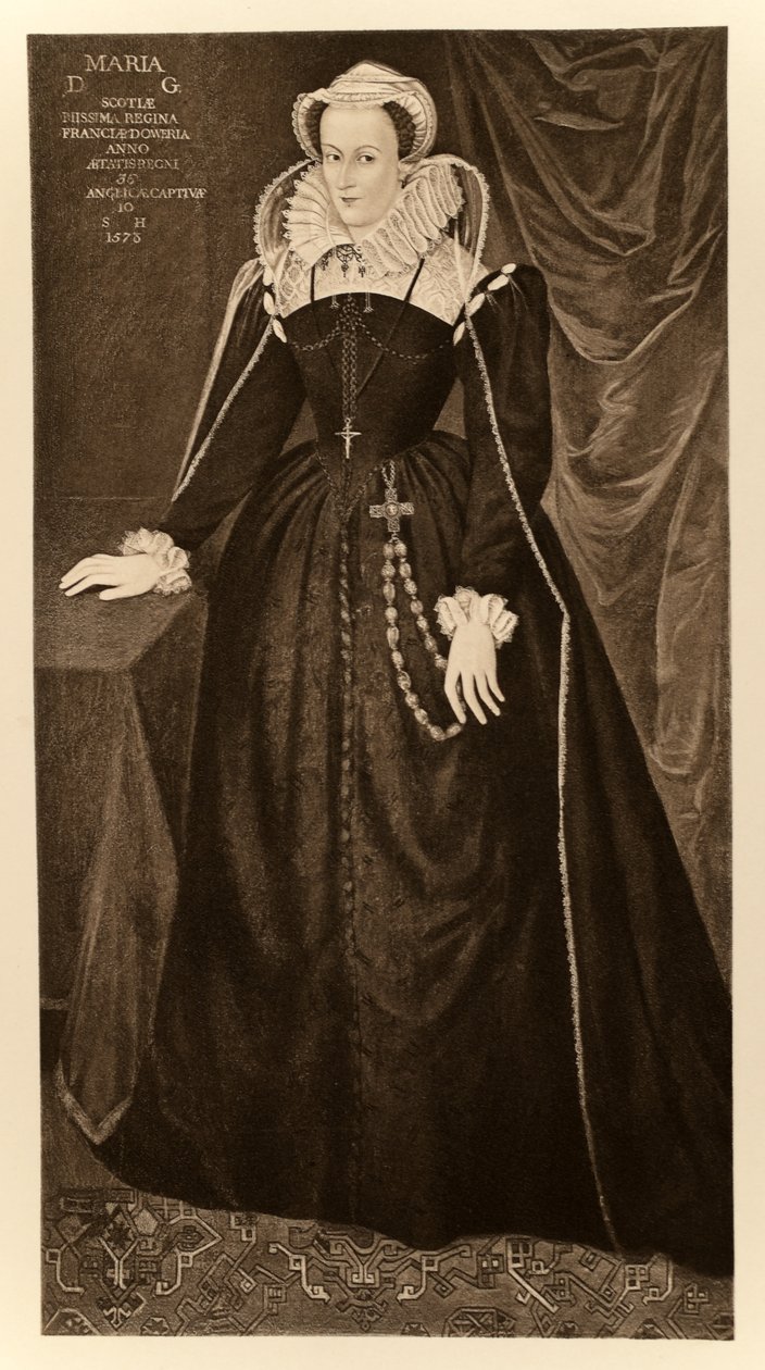 Maria Rainha dos Escoceses (1542-1587), de Jaime I e VI, impressa por Manzi Joyant & Co. Paris, 1904 (colotipo) de English School