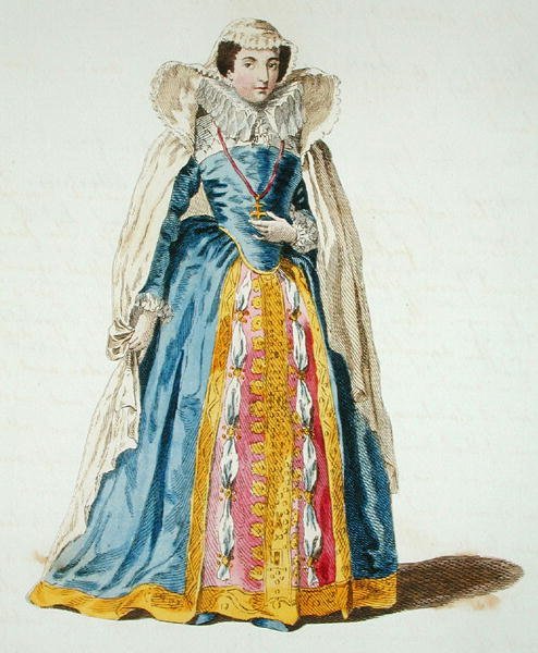 Mary Queen of Scots (1542-87) (gravura colorida) de English School