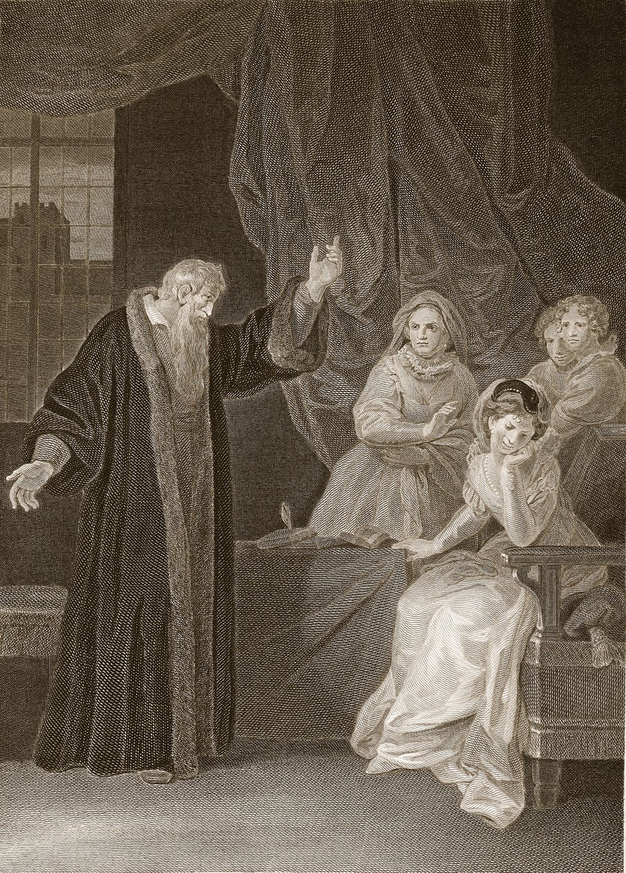 Mary Queen of Scots reprovado por Knox, ilustração de David Humes A História da Inglaterra, pub. por R. Bowyer, Londres, 1812 de English School