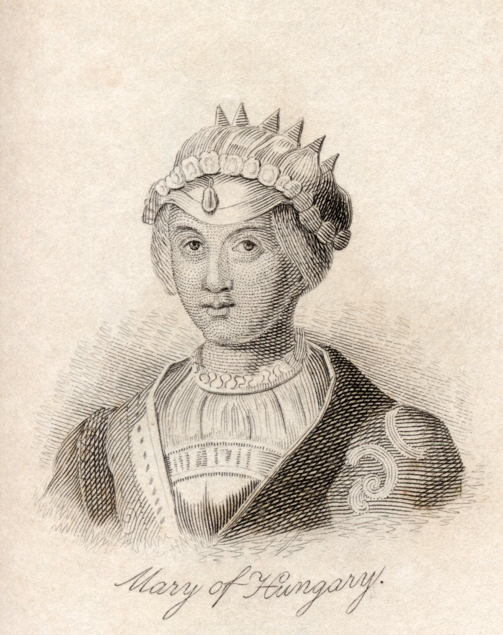 Maria de Habsburgo, do "Dicionário Histórico de Crabb", 1825 de English School