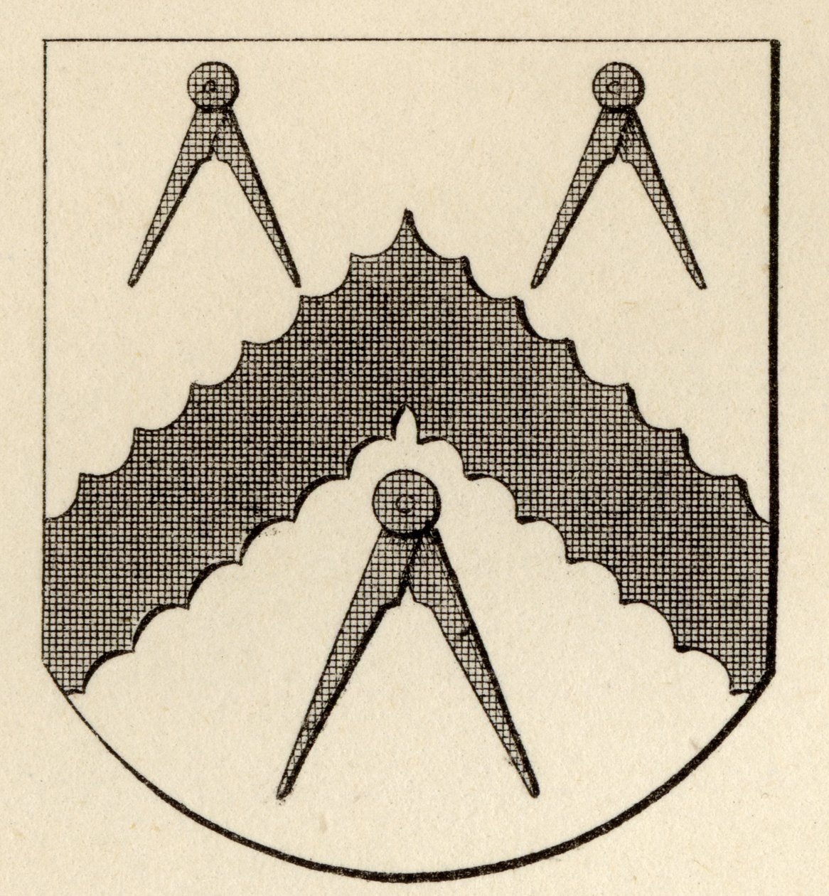 Armas maçônicas, de "A História da Maçonaria, volume II", publicado por Thomas C. Jack, Londres, 1883 de English School