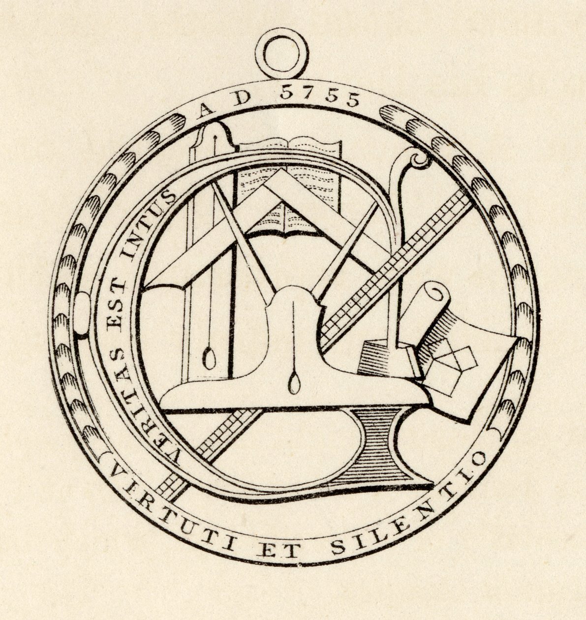 Selo maçônico, de "A História da Maçonaria, volume III", publicado por Thomas C. Jack, Londres, 1883 de English School
