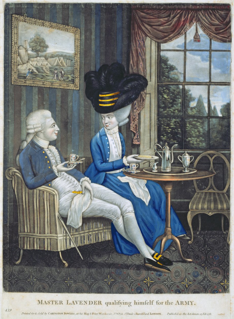Mestre Lavender Qualificando-se para o Exército, pub. por Carington Bowles (fl.1744-93), 1781 (gravura do mezzotint) de English School