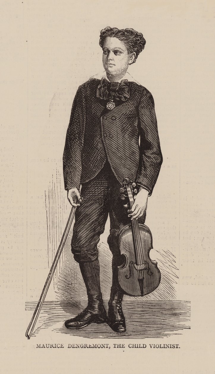 Maurice Dengremont, A criança violinista (gravura) de English School