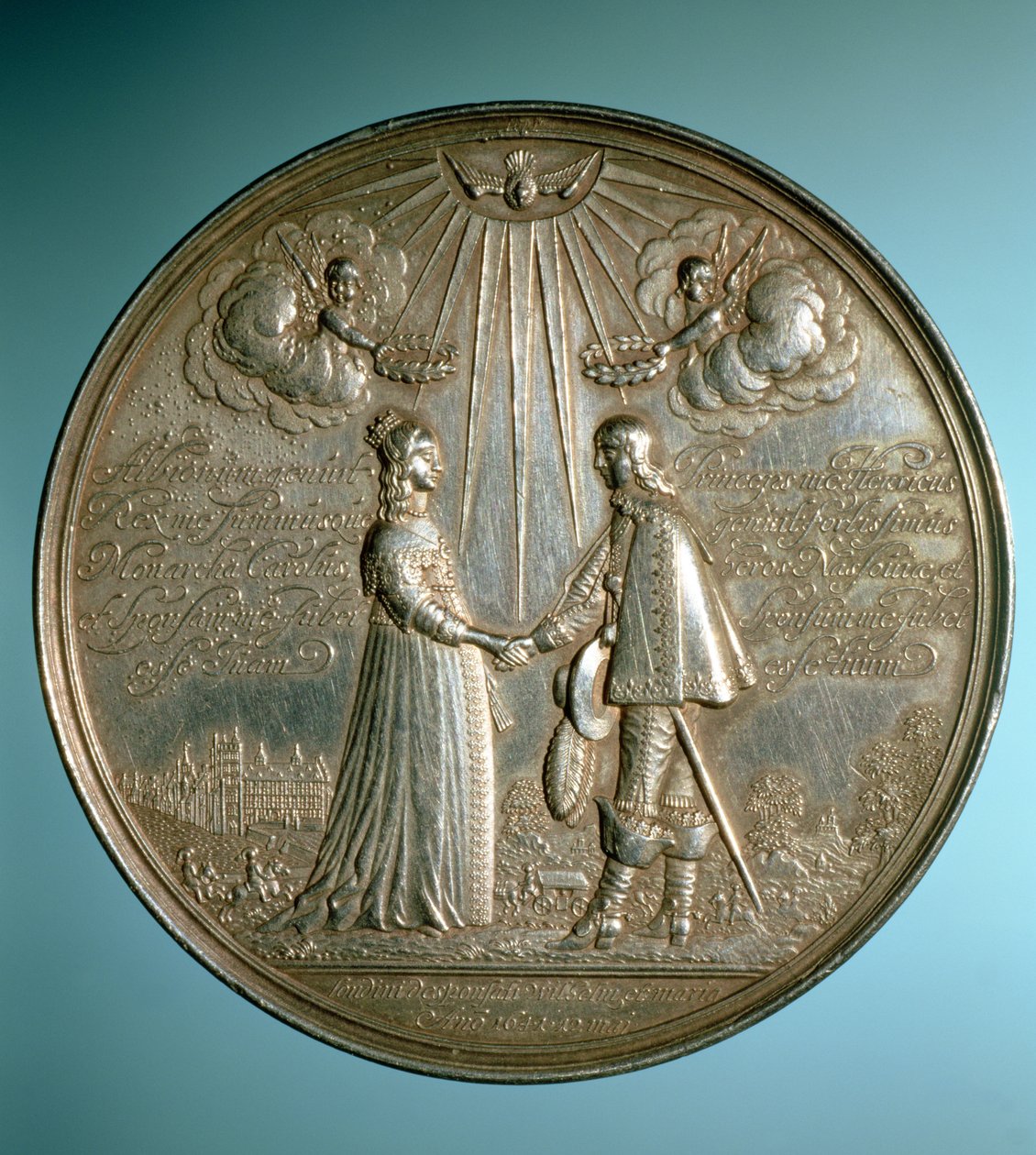 Medalha comemorativa do Casamento da Princesa Maria (1631-1660) a Guilherme II de Orange (1626-1650), 1640 de English School