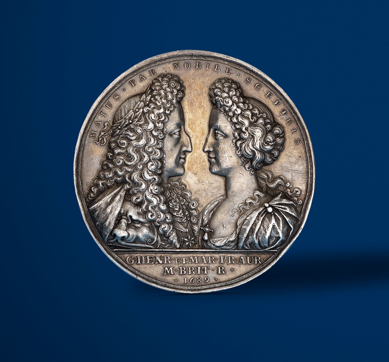 Medalha comemorativa da coroação de William e Mary, 1689 (prata) (anverso de 419.668) de English School