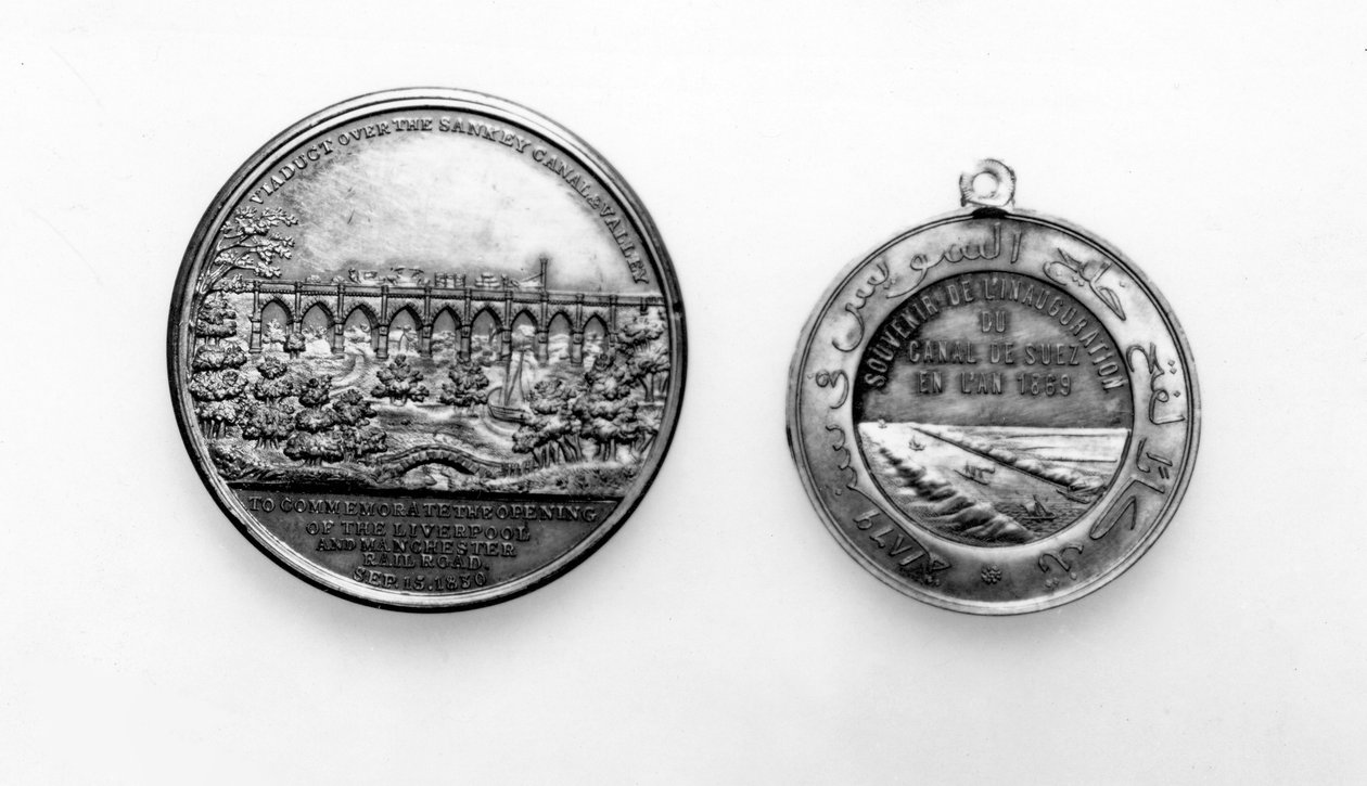 Medalhão em comemoração à abertura da Ferrovia Liverpool e Manchester, 1830 (serralharia) de English School